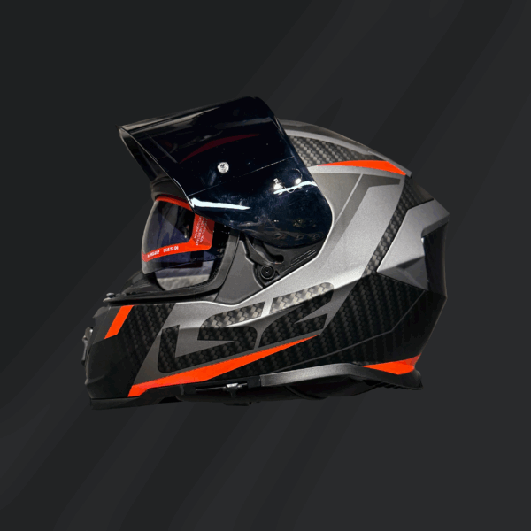 CASCO INTEGRAL LS2 STORM II RACER NEGRO/NARANJA FF800 - Imagen 2