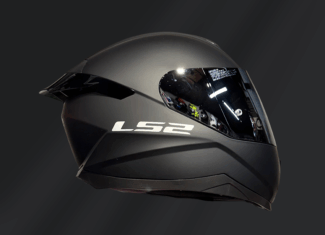 CASCO INTEGRAL LS2 FF802 FLASH II NEGRO MATE CON INTERCOM