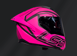 CASCO INTEGRAL LS2 FUSION STINGULAR CON LED E INTERCOM NGO/ROSA