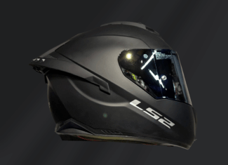 CASCO INTEGRAL LS2 FF806 FUSION II NEGRO MATE CON INTERCOM Y LUZ LED