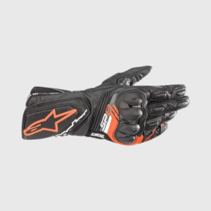 GUANTES DE PIEL ALPINESTARS SP-8 V3 NGO/ROJO FLUO