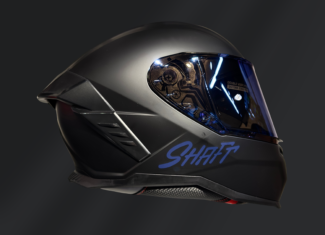 CASCO INTEGRAL SHAFT SH-598 GTR NEGRO MATE AZUL