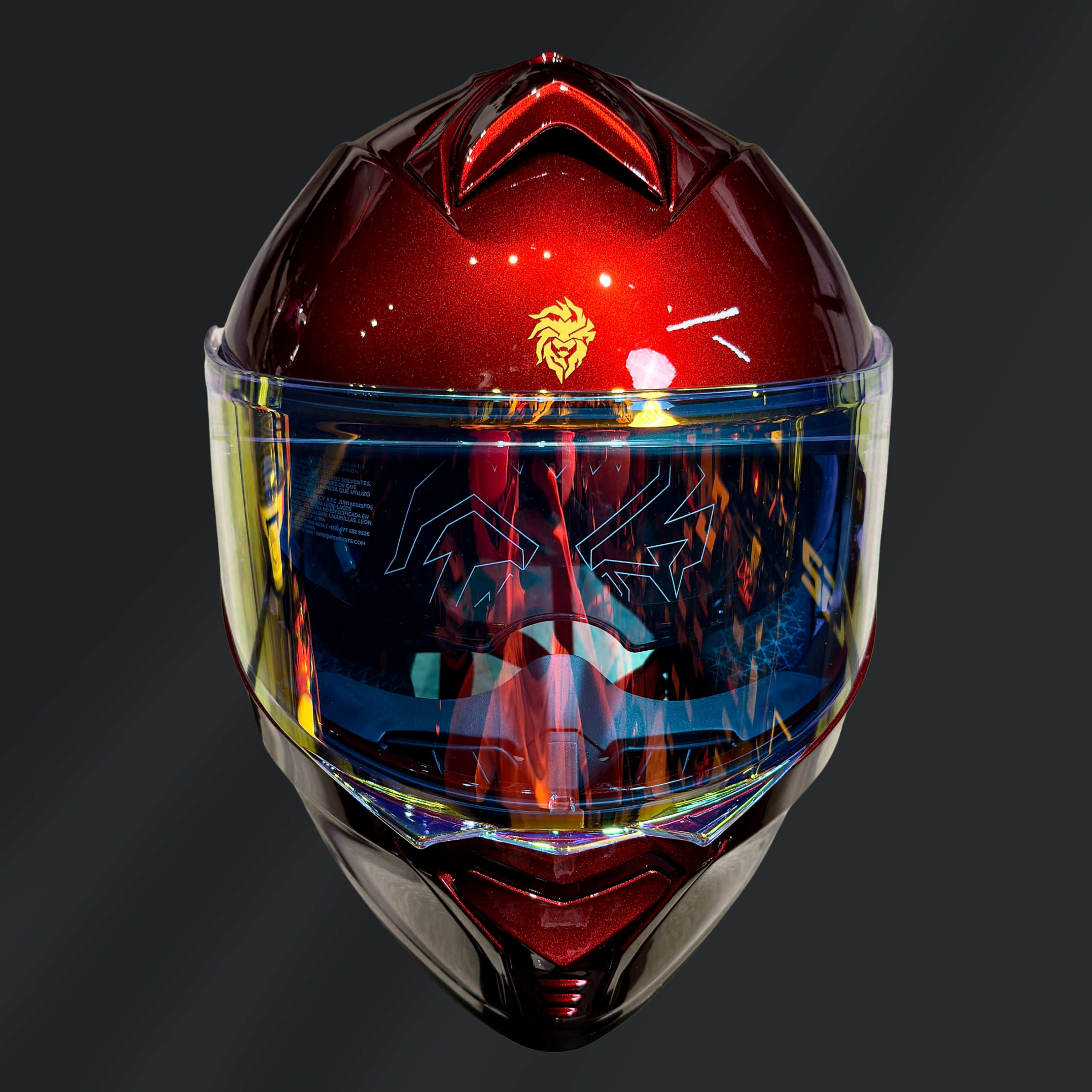 CASCO ABATIBLE KOV THUNDER CHERRY GLOSS - Imagen 3