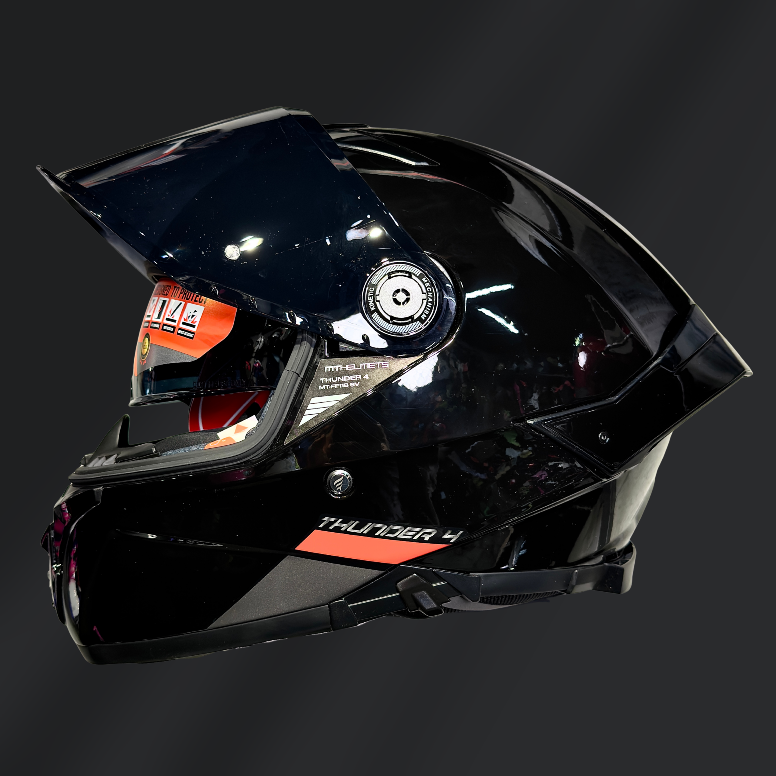 CASCO INTEGRAL MT HELMETS THUNDER 4 NEGRO GLOSS - Imagen 2