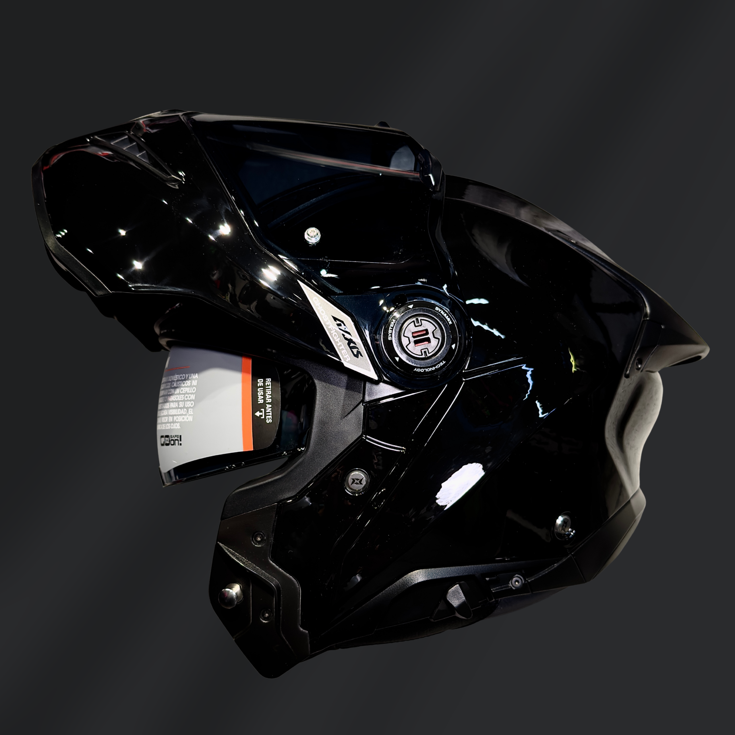 CASCO ABATIBLE AXXIS GHOST FIGHTER A1 NEGRO GLOSS - Imagen 2