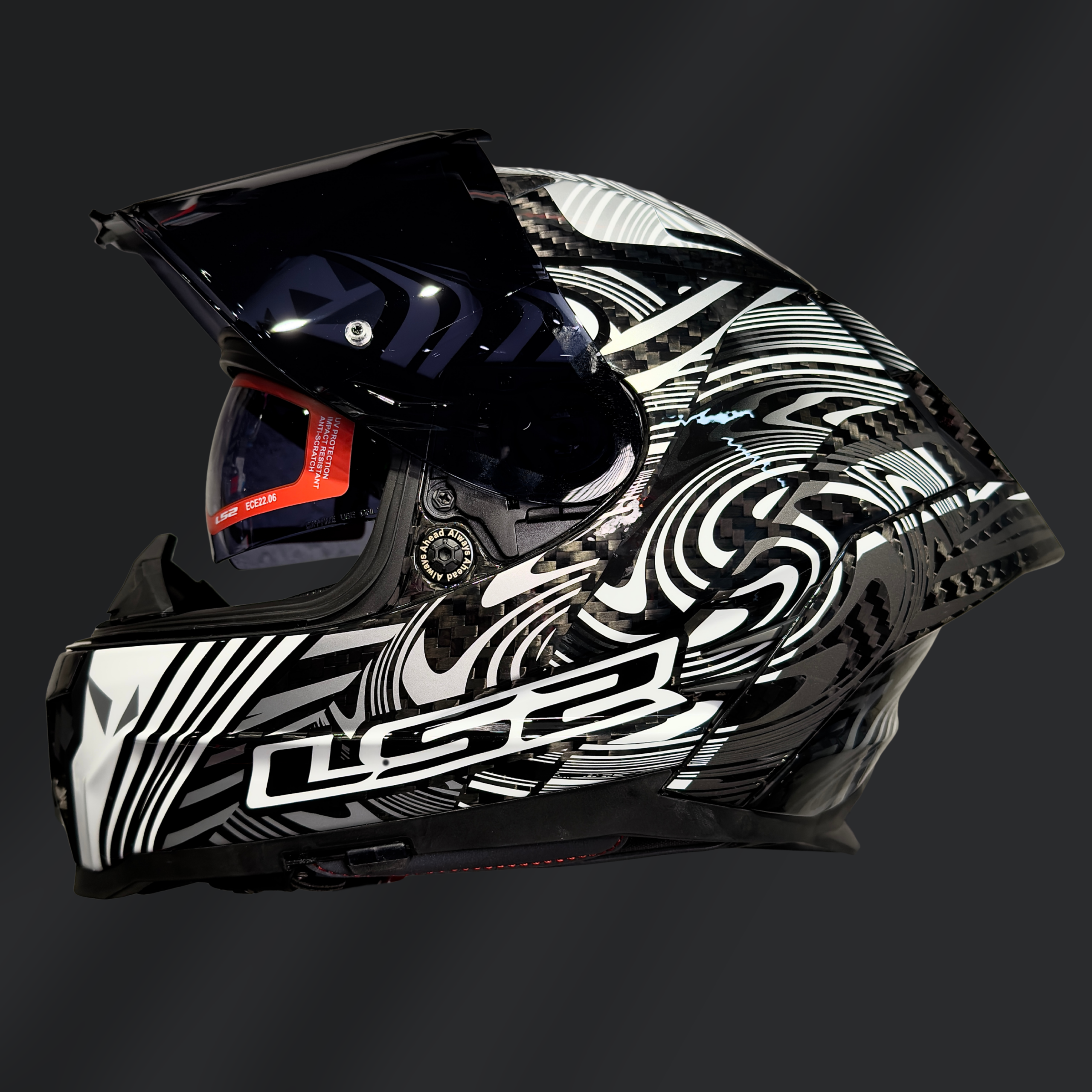 CASCO INTEGRAL LS2 DRAGON ENTHUM PLATA FF807 - Imagen 2