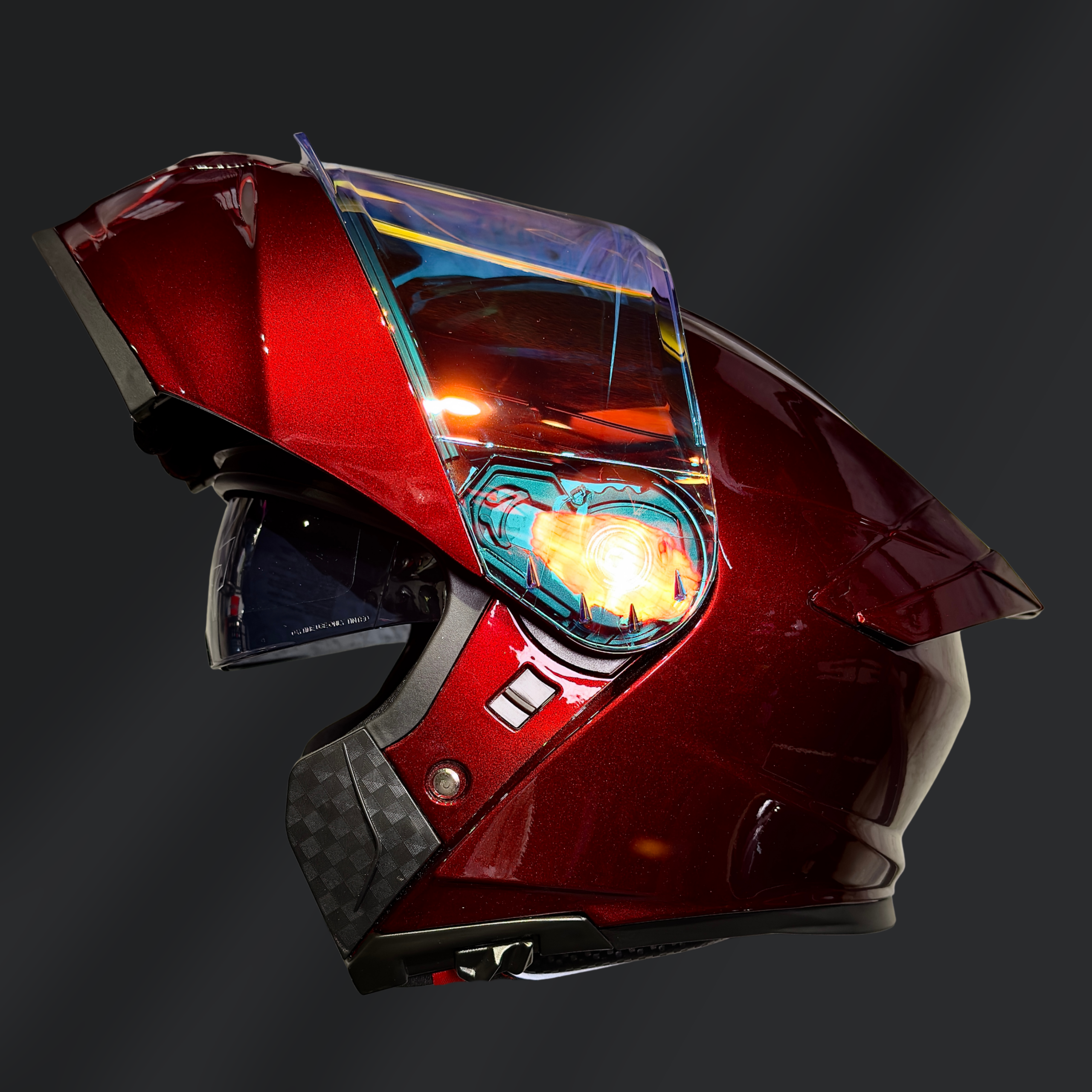 CASCO ABATIBLE KOV THUNDER CHERRY GLOSS - Imagen 2