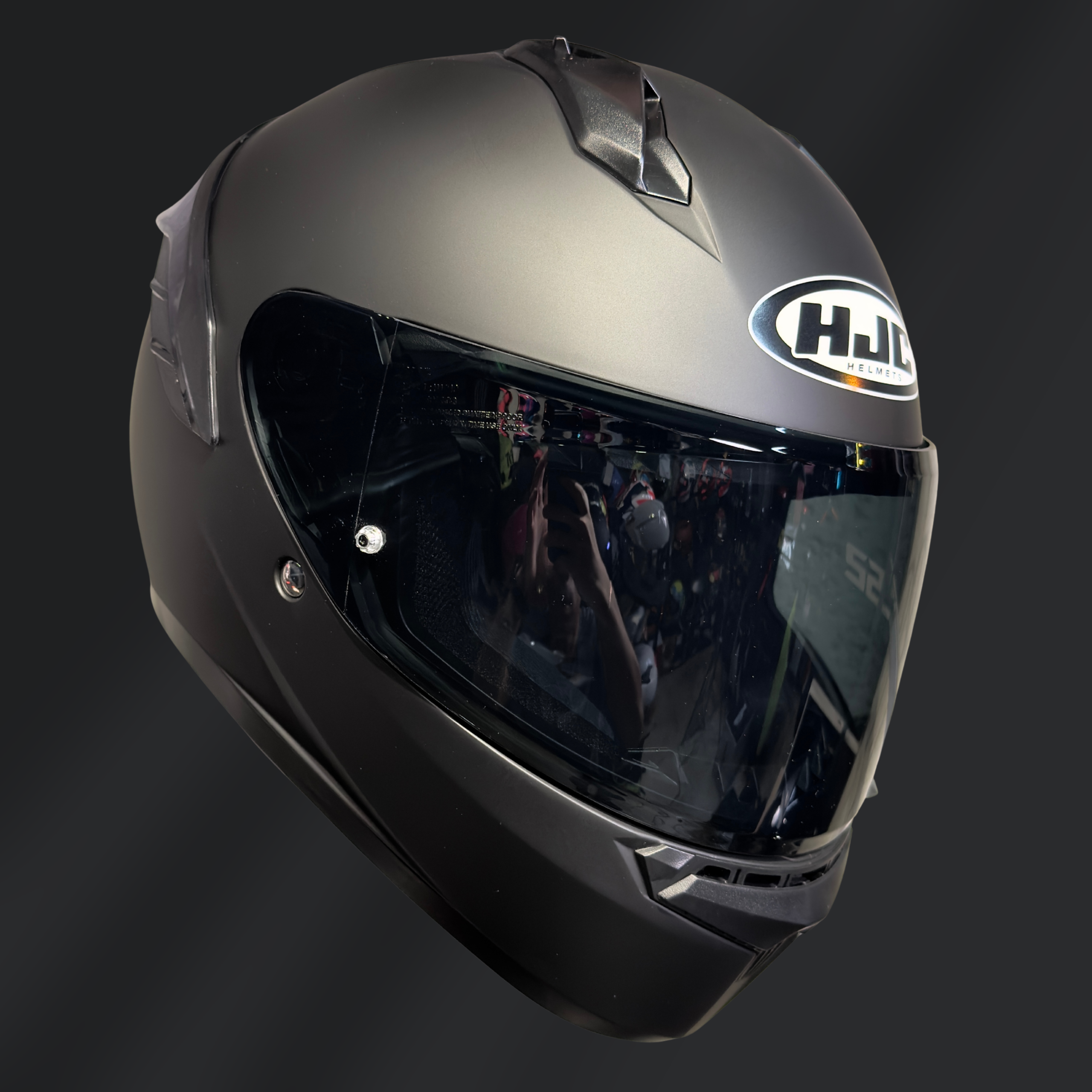 CASCO INTEGRAL HJC C10 NEGRO MATE CON ALERÓN - Imagen 2