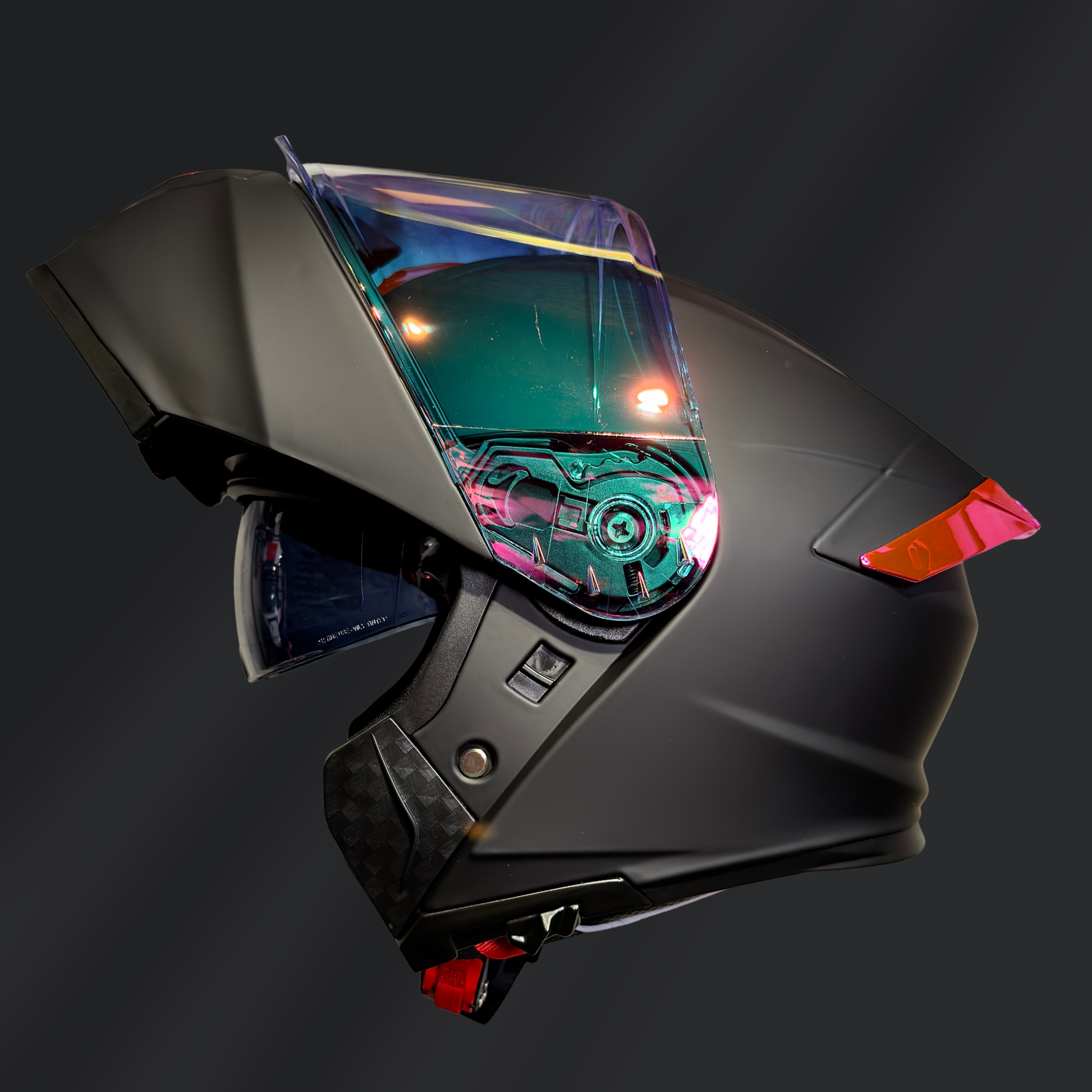 CASCO ABATIBLE KOV THUNDER METAL PINK MATE - Imagen 3