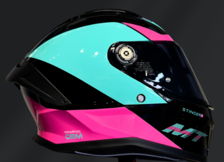 CASCO INTEGRAL MT HELMETS STINGER 2 GEM VERDE/ROSA GLOSS